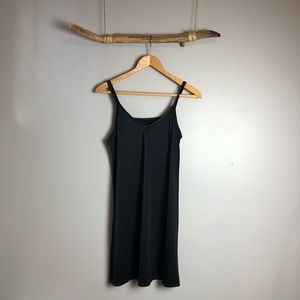 Vintage black sleeveless slip dress. Medium.